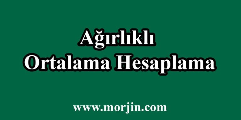 Ağırlıklı Ortalama Hesaplama